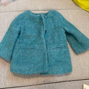 Toddler Girl Teal Wool Coat
